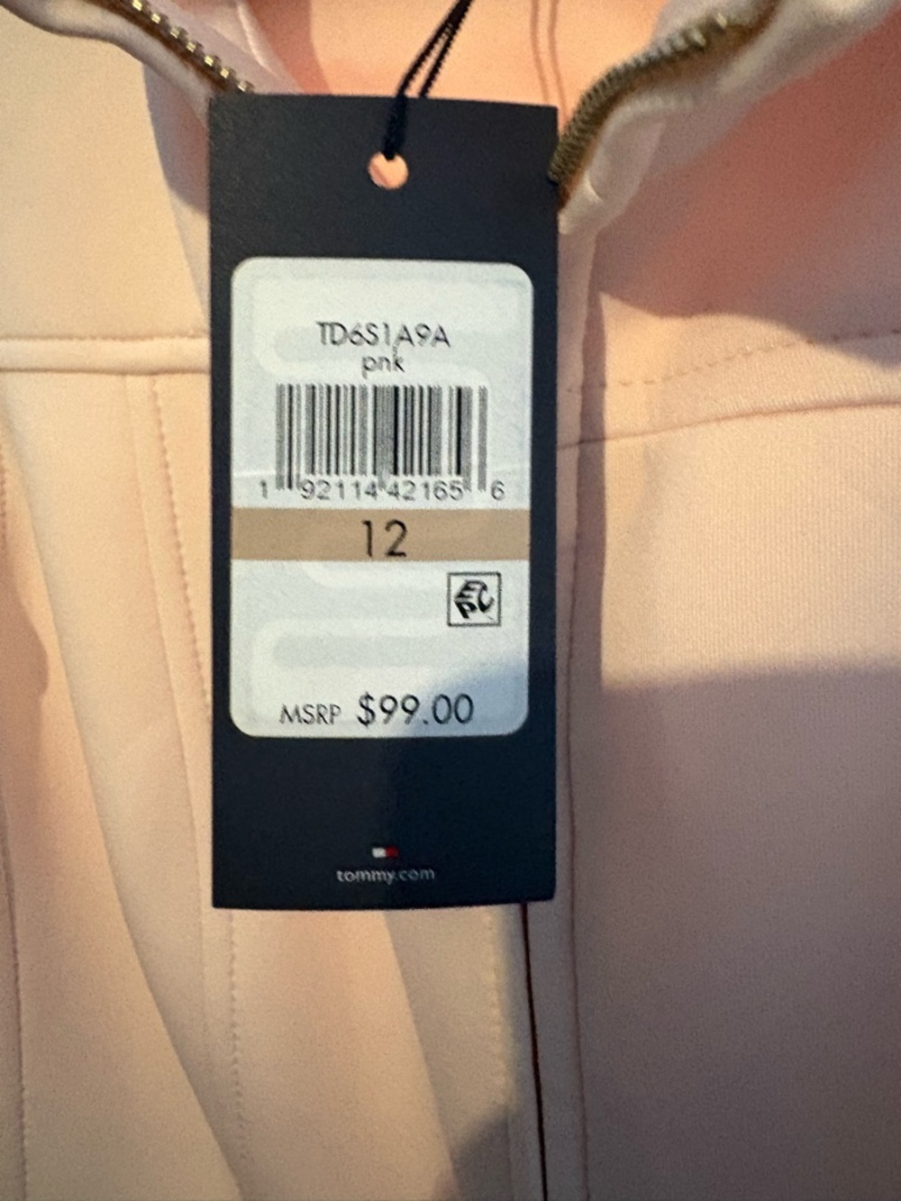 Beautiful Tommy Hilfiger Sleeveless Blush Pink Dress Size 12 Summer Spring Dress - Picture 3 of 4